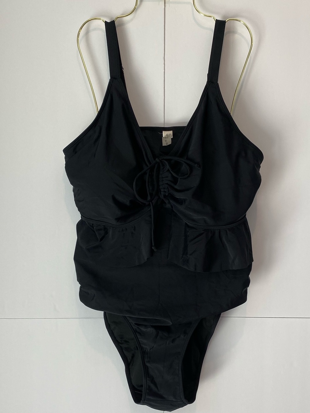 Black Ruffle Peplum Tankini Two Piece Swimsuit Plus Size 20W